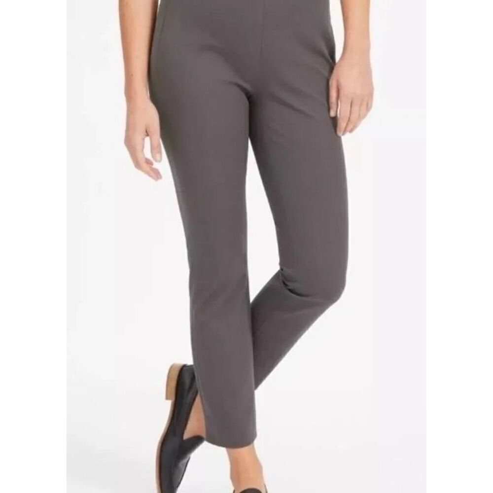 Everlane Bi-Stretch Work Pant Side Zip Slim Leg Pull On Pant Slate Grey Size 4